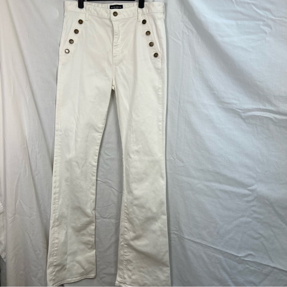 Ramy Brook Helena flare high-rise white jeans. - Picture 2 of 12